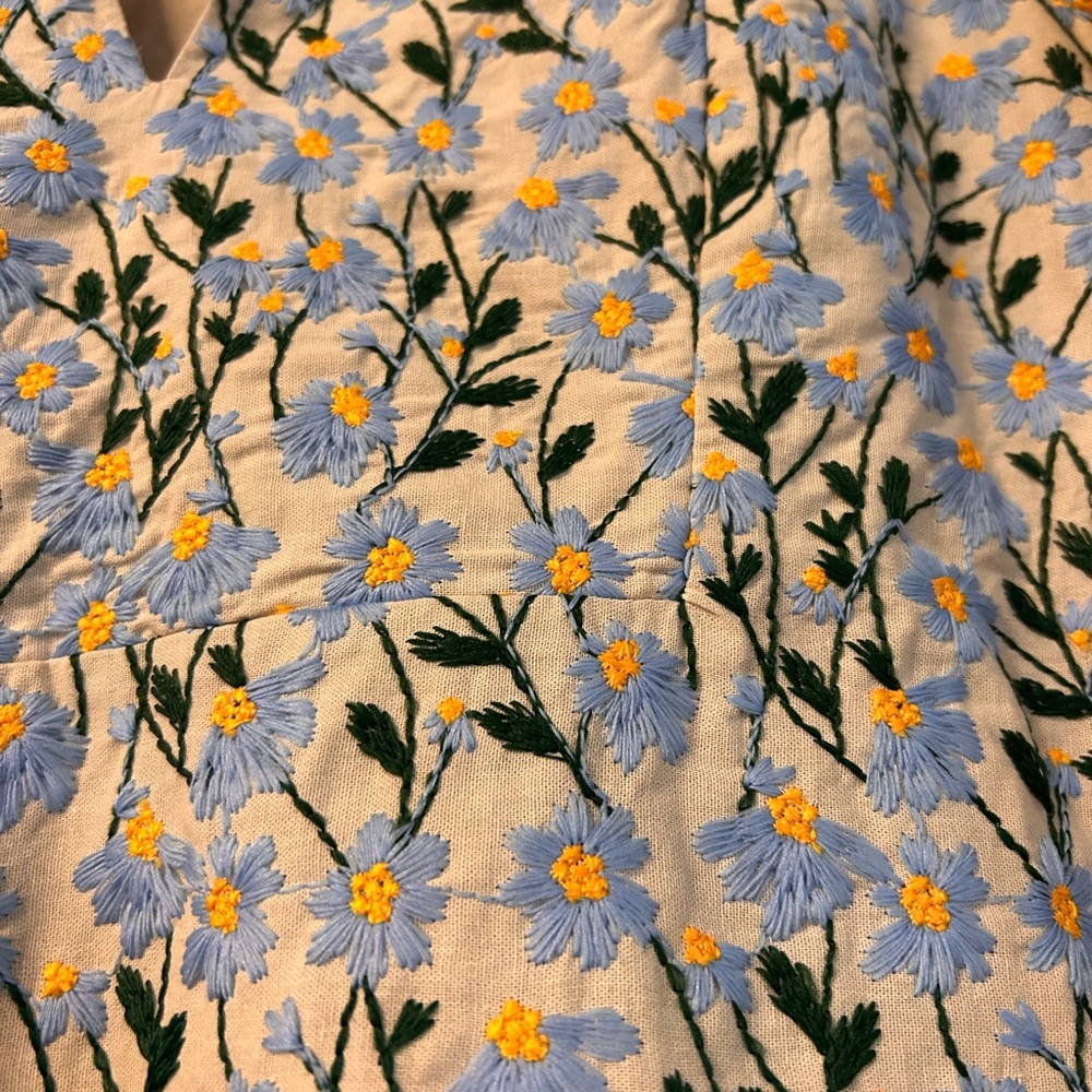 Tuckernuck Blue and Yellow Floral Dress, size L, NWT - Picture 5 of 12